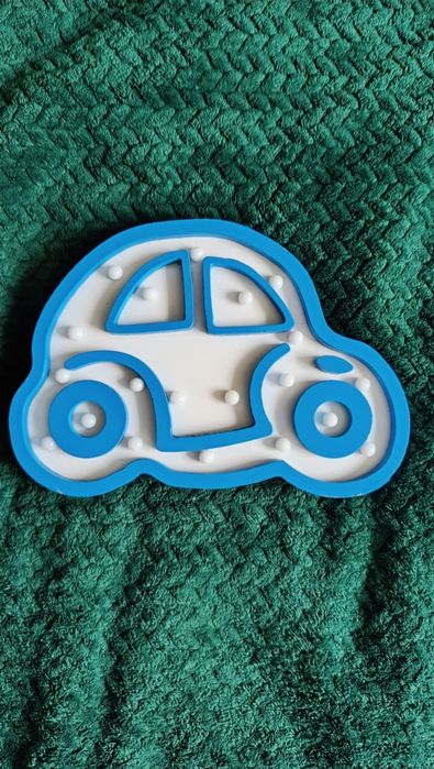 Smukee lampka dziecięca LED ledowa drewniana auto samochód