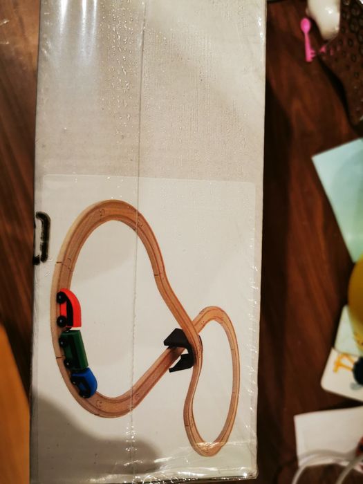 Pociąg, ciuchcia ikea tory drewniane, płyta meblowa