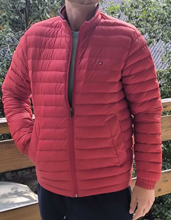Okazja! Czerwona kurtka przejściowa pikowana packable Tommy Hilfiger Rozmiar S