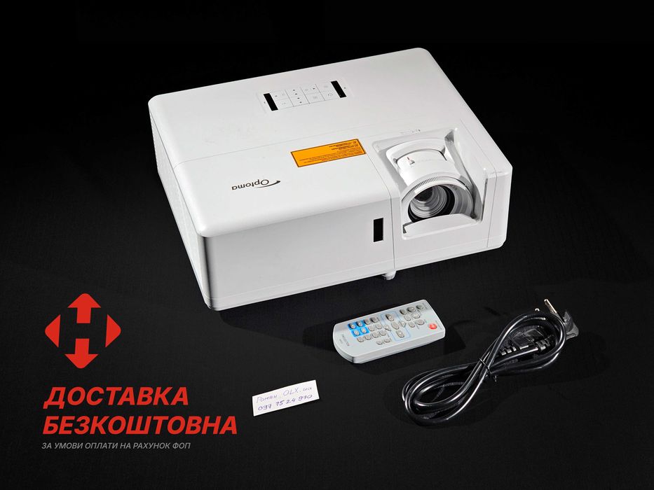 Лазерний проектор Optoma ZW350 WXGA 3600 люмен DLP LED HDMI YouTube Netflix PS5 Xbox домашній кінотеатр футбол офіс школа WiFi