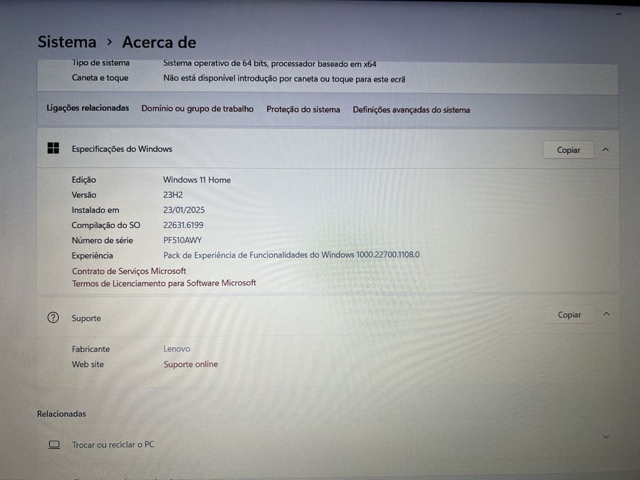 Lenovo IdeaPad Slim 3 15IAN8 – Como Novo – Pouco Uso