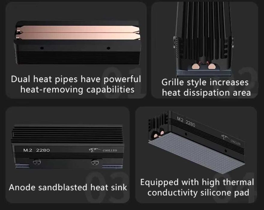 Радиатор SSD NVME M.2 2280 JEYI Warship IGLACIER Thermalright COOLLEO