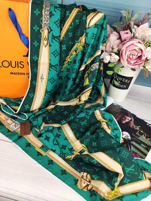 Шелковый платок Луи Витон Louis Vuitton шовкова хустка Люкс