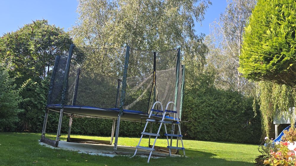 Trampolina 366cm duża nowa siatka + nowy zapasowy dół