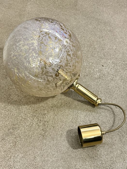Złota Lampa wisząca Kula Doria Leuchten Mid Century Modern lata 1970te