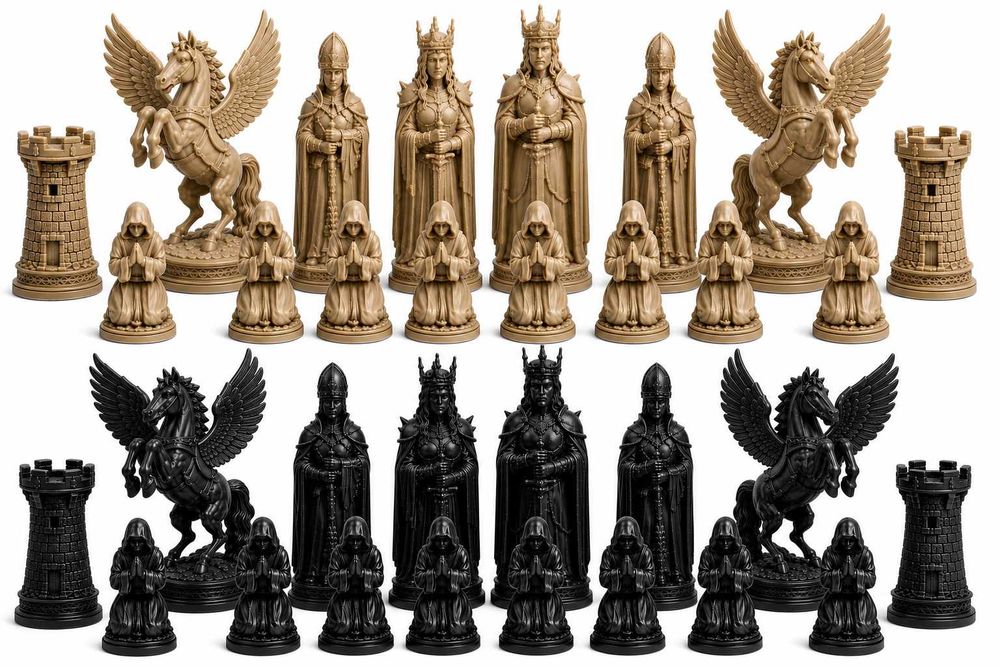 Conjunto de Xadrez Medieval – Impressão 3D