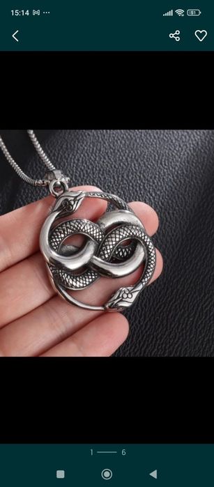 Łańcuszek wisiorek naszyjnik ouroboros wikingowie celtycki