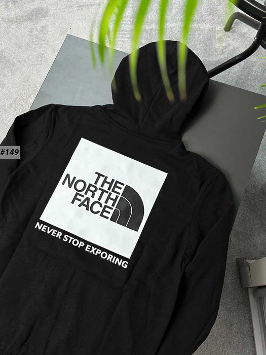 Черное Худи THE NORTH FACE Stallker — TNF Сталкер Большой Принт — Толстовка ТНФ