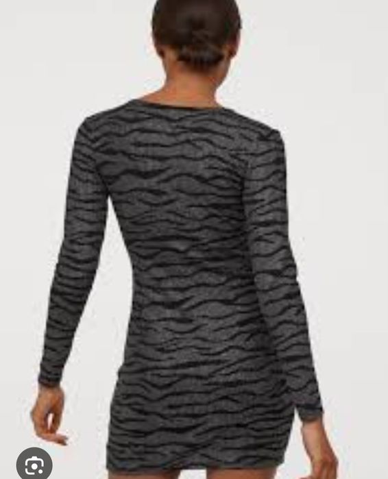 Блестящее коктельное  Платье с длинным рукавом  h&m