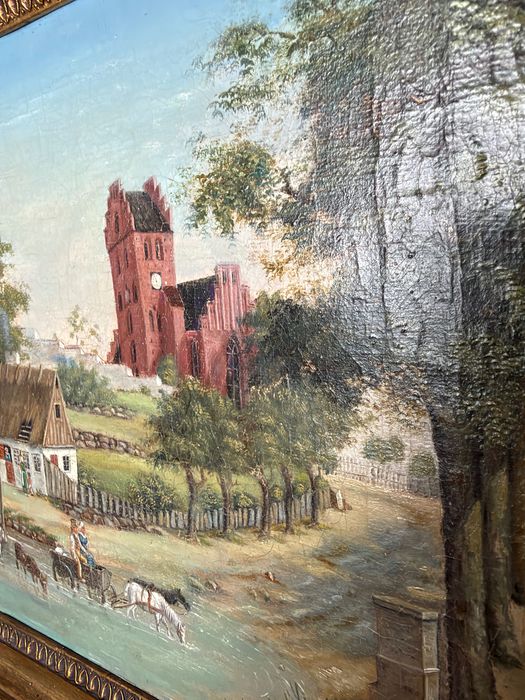 Obraz Rasmus Andersen Holm – widok Kongens Lyngby z kościołem, XIX wiek (1838)