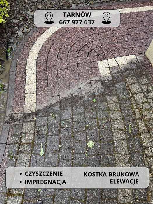 Czyszczenie kostki brukowej elewacji Tarnów Mycie Impregnacja TALERZ