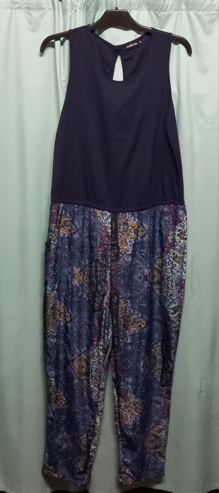 Macacão caveado tons azuis Tam.XXL