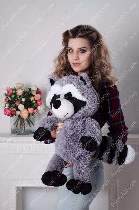 Великий м'який єнот Плюшевий єнотик 80см