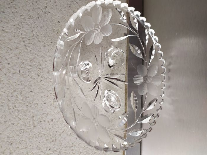 Szklana Bomboniera na trzech nóżkach PRL