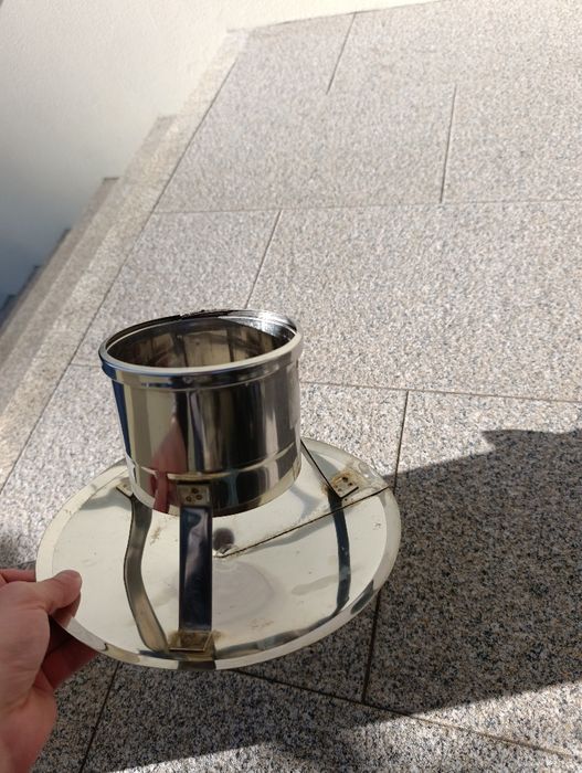 Chapéu de chaminé em inox Ø130 – bom estado