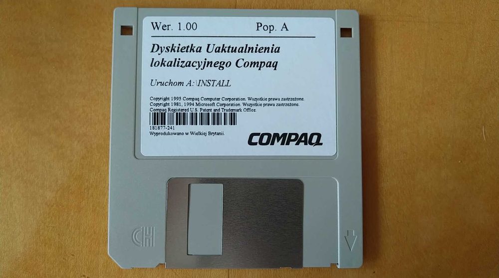 Dyskietka uaktualnienia lokalizacyjnego Compaq