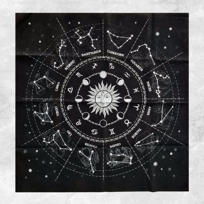 Toalha Veludo p/ Tarot "Zodíaco / Constelações"