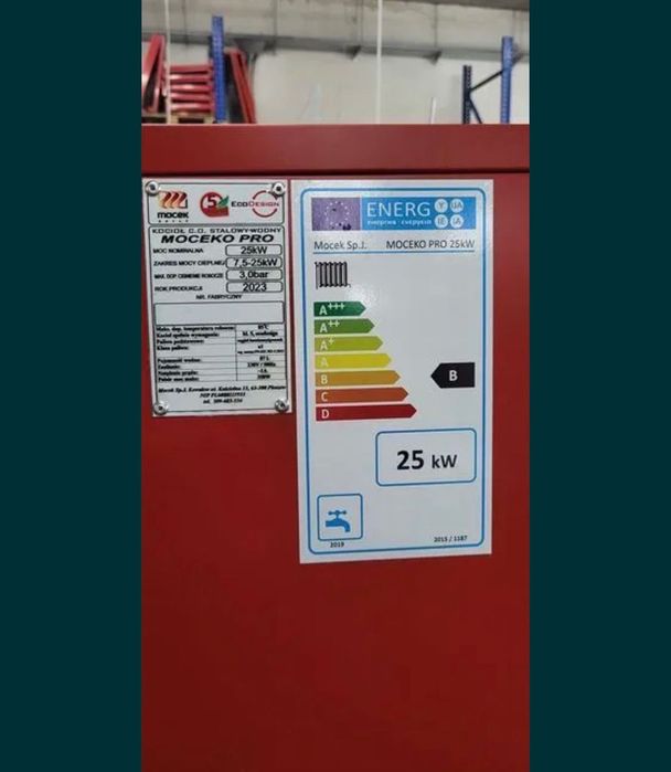 Kocioł na ekogroszek, pellet,Moceko drewno PRO piec25kW Mocek podajnik