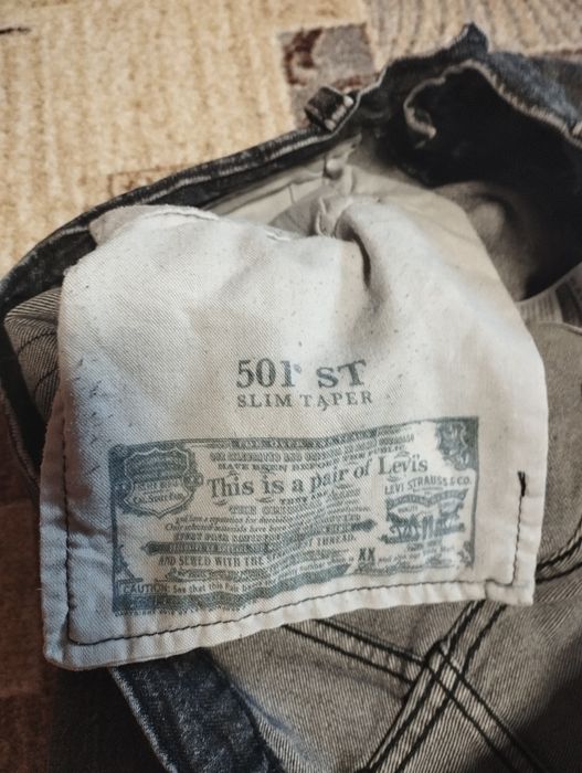 Джинси Levi's 501 ST Slim Taper оригінал W32 L32 темно-сірі