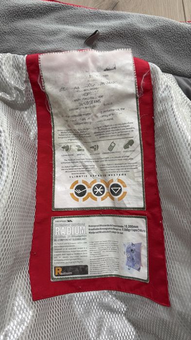 Kurtka narciarska czerwona L/40 radium szara