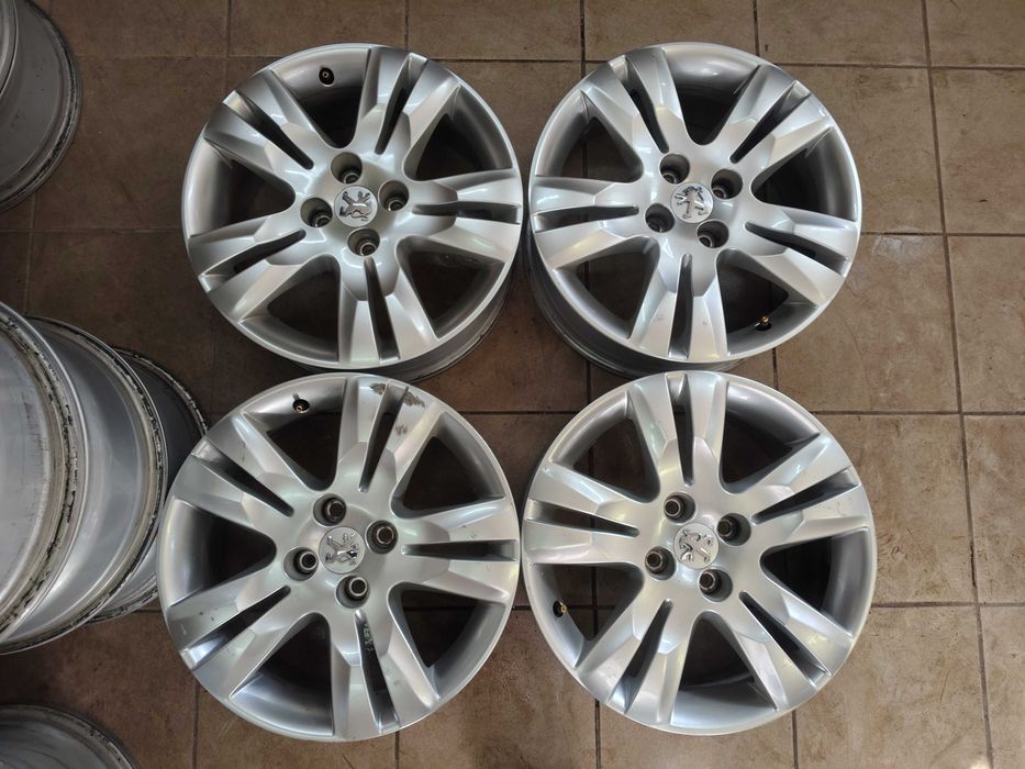 Aluminiowe felgi Peugeot 17 cali 4x108 ET 29 Szerokość 7J Piasta 65,1 Oryginał Czujniki Komplet 4 sztuki Sprawdzone