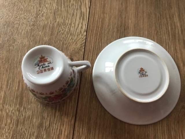Komplet kawowy z lat 70 porcelana ręcznie malowane