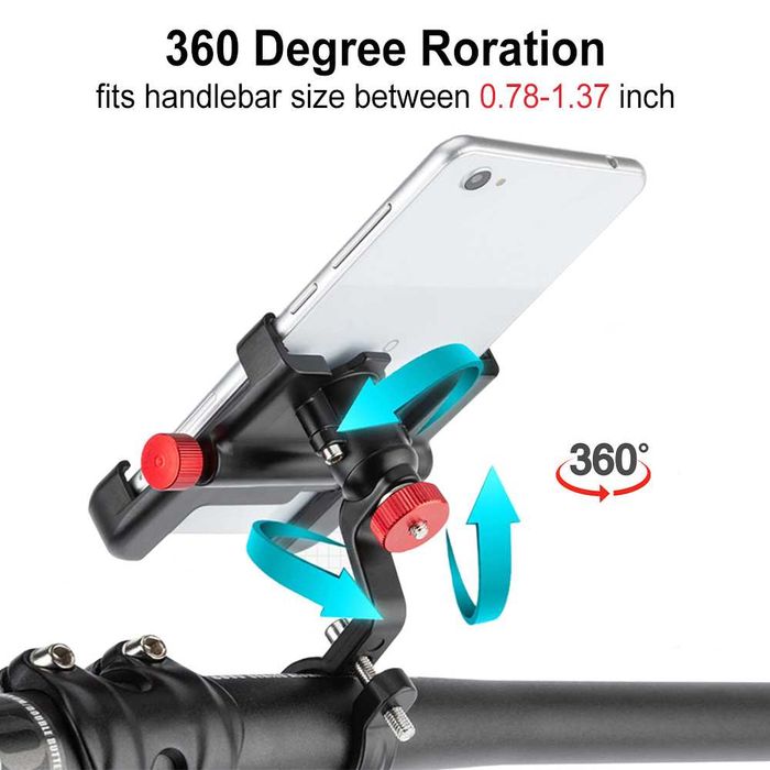 Uchwyt rowerowy 360 stopni obrotowy aluminiowy na telefon NEWBOLER
