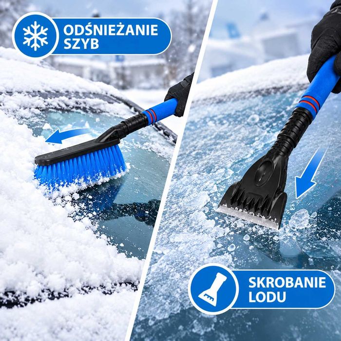 Szczotka samochodowa do odśnieżania + skrobaczka do lodu 2w1