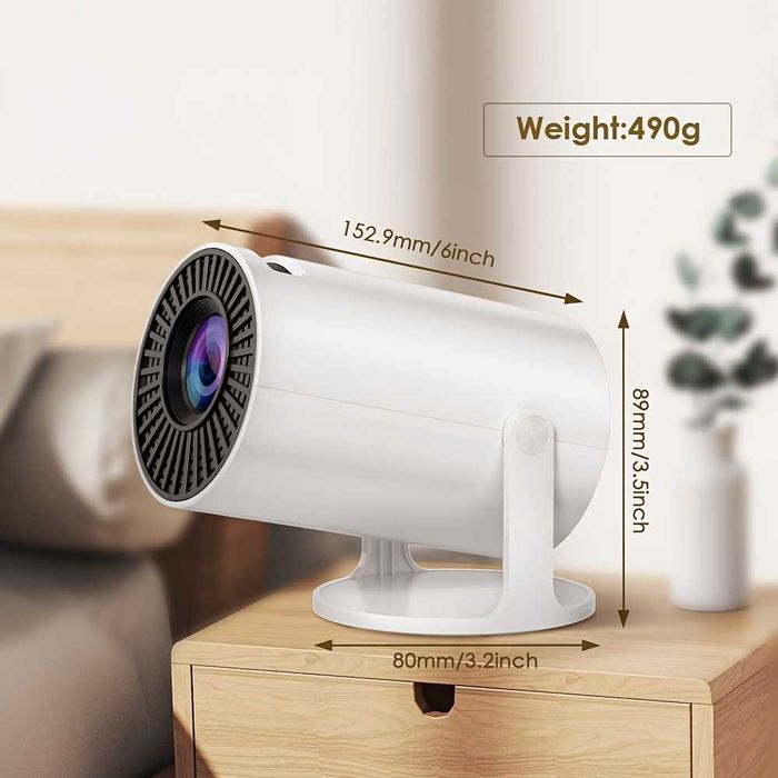 Mini Projetor de Home Theater 3,81 metros com 720P/1080P Smart TV e st