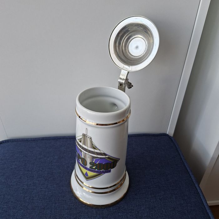 Kufel do piwa ceramiczny z pokrywką EXPO 2000 limitowana edycja