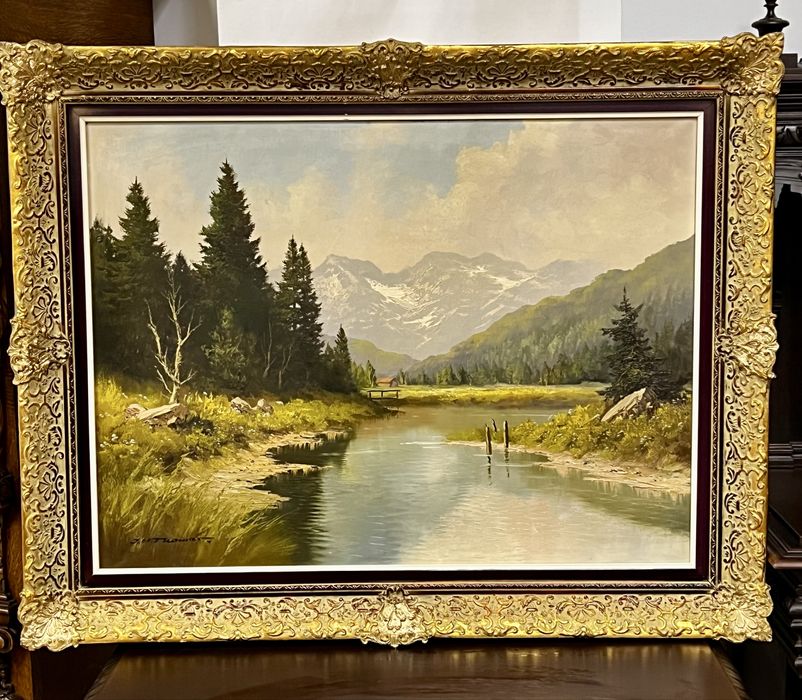 Картина Старовинна Горный Пейзаж Альпы Німеччина