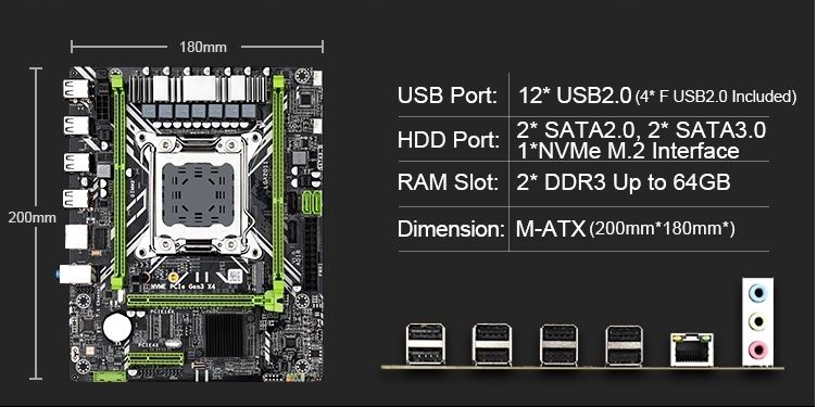Комплект материнської плати Kllisre X79 із Xeon LGA2011 E5 2640