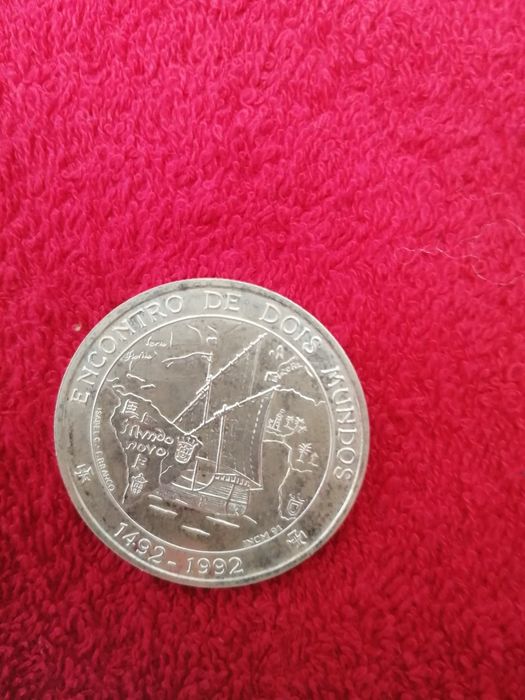 Moeda Prata 1.000 escudos de 1992 Encontro Dois Mundos