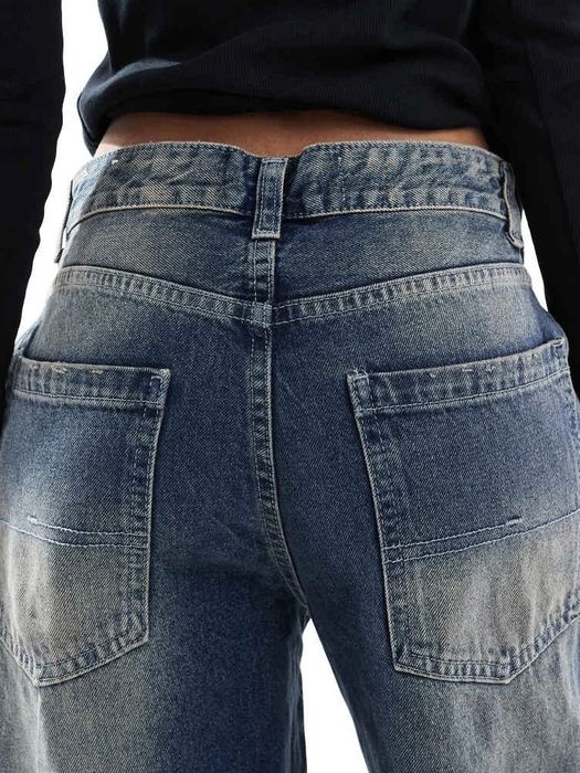 Джинси BERSHKA Skater Fit (S / M) Жіночі Сині Оригінал Скейтер Широкі