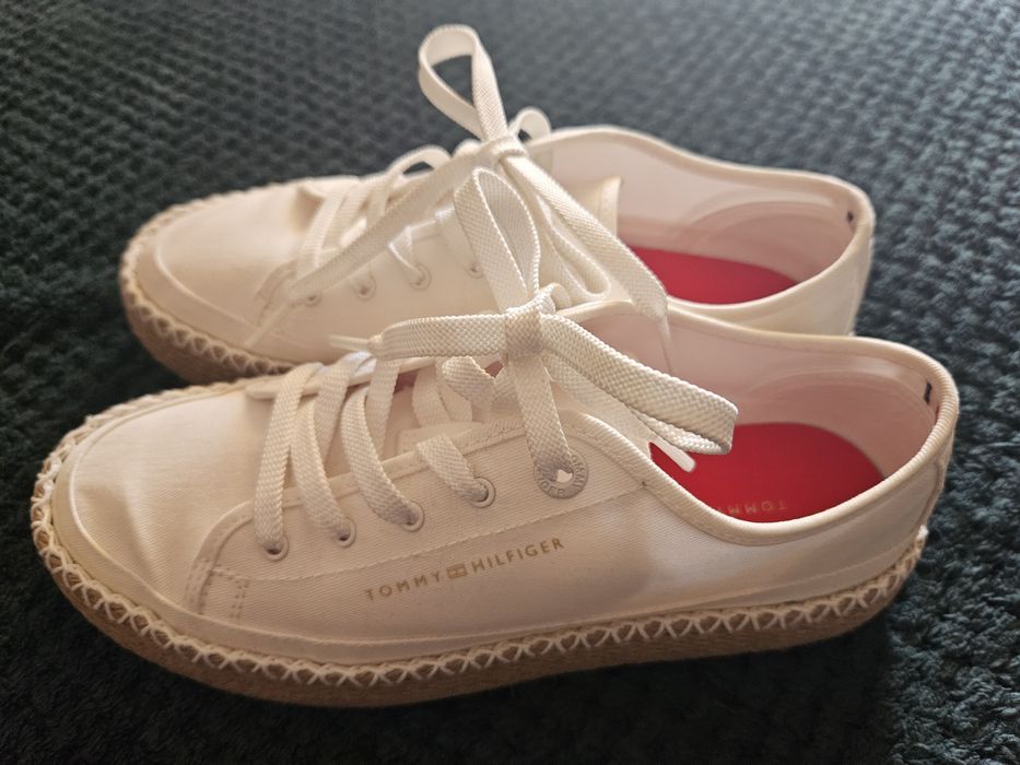 Espadryle Tommy Hilfiger ecru roz .37