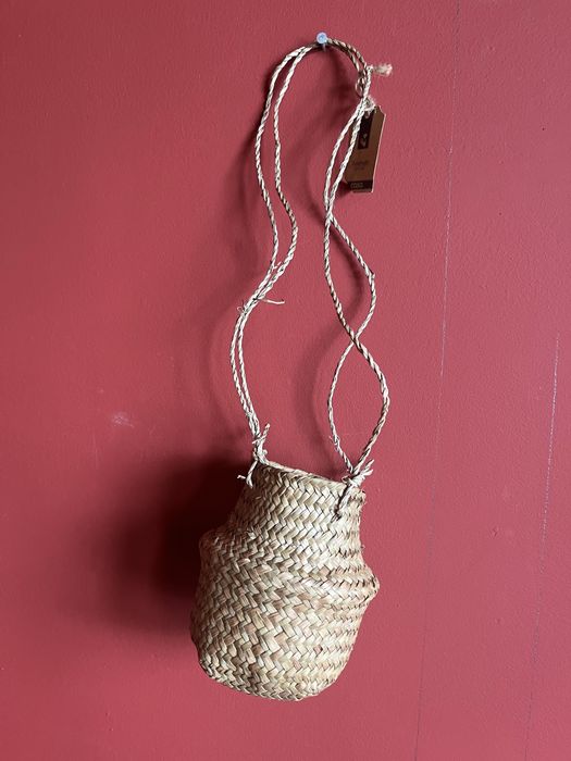 Cesto rustico palha decoração ou plantas NOVO com etiqueta