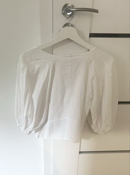 Bluzka H&M lniana biała
