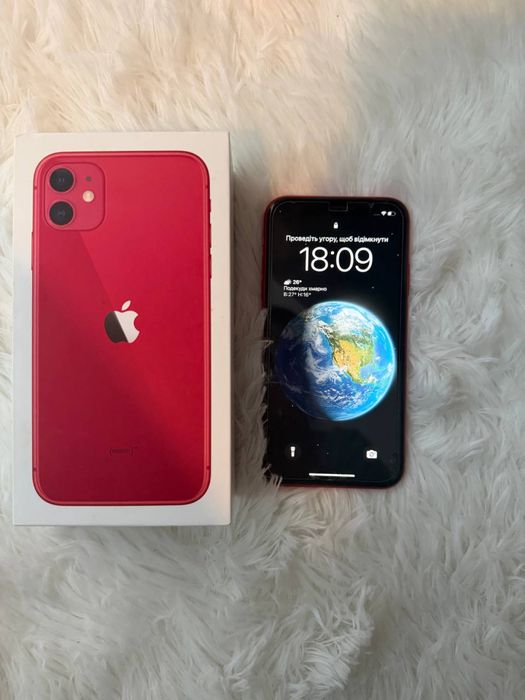 iPhone 11 128gb червоний в ідеальному стані, без ремонту, батарея 68%