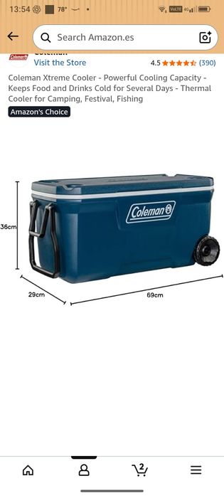 Geleira Coleman Xtreme 90 L com rodas – nova na caixa