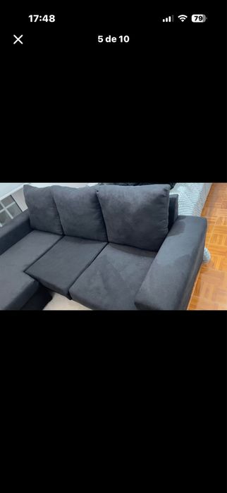 Sofa preto com chaise