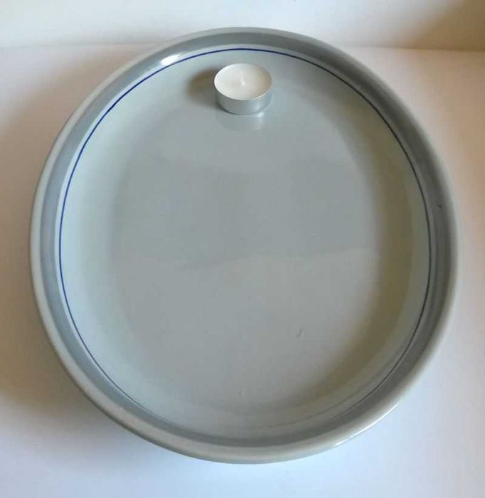 Duży półmisek owalny 33 cm szaroniebieski patera porcelit Pruszków