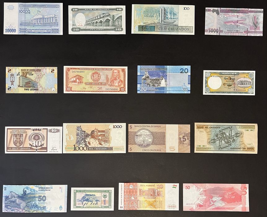 Банкноти купюри світу вартістю від 100 до 150грн