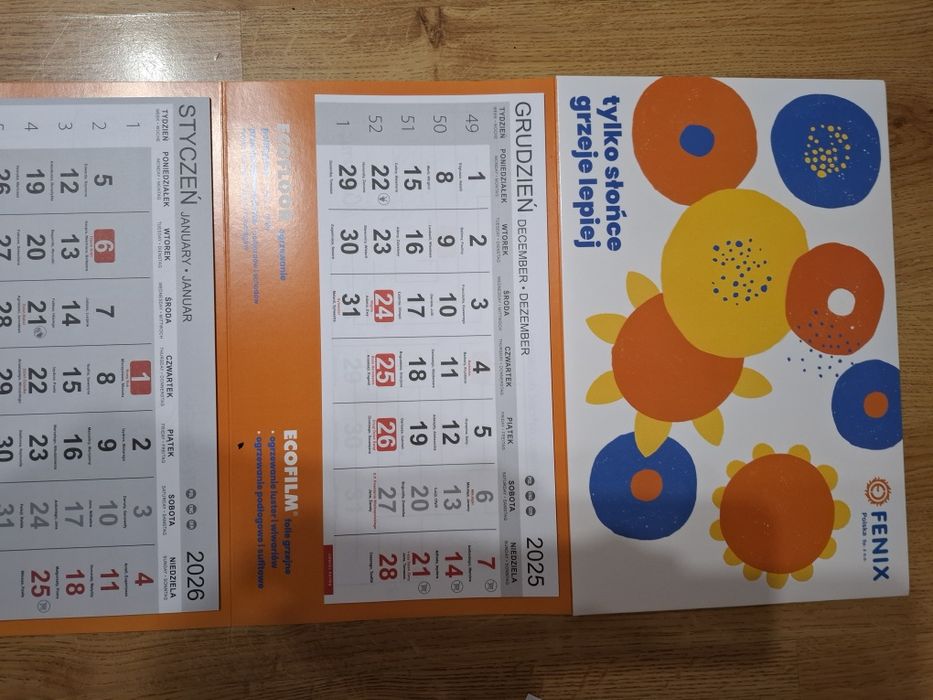 Kalendarz  trójdzielne 2026