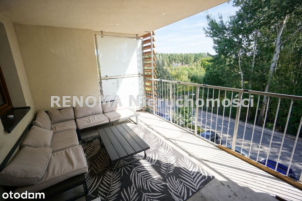 3 pokoje, 68,5m2 , balkon 15 m² z widokiem na las