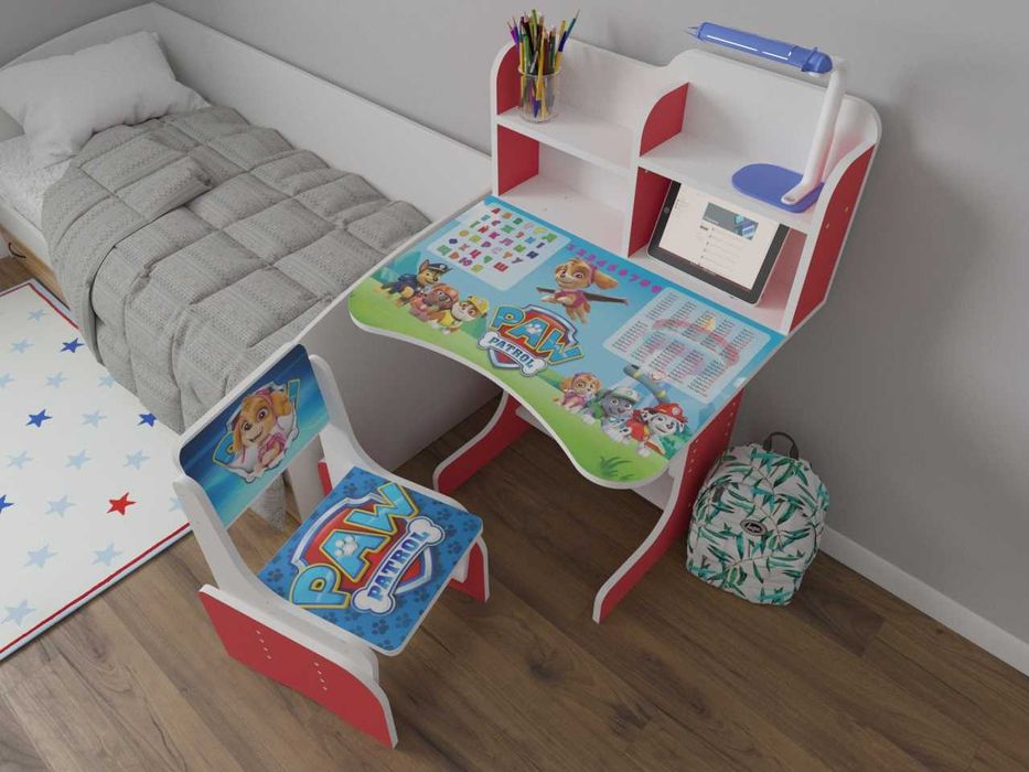 Парта Дитяча зростаюча зі стільцем та пеналом під стільницею