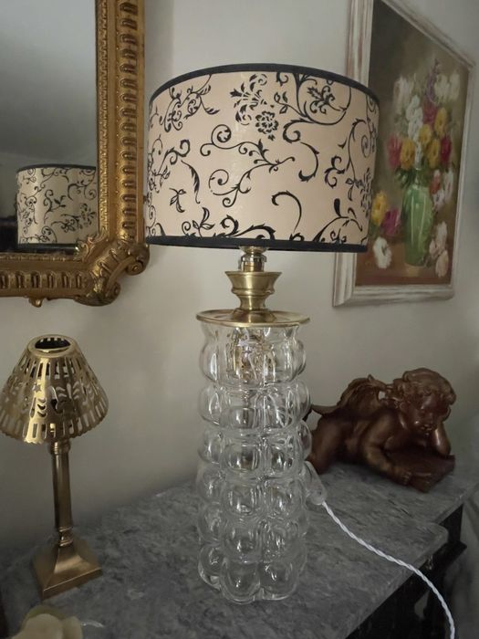 Candeeiro de mesa upcycled  em cristal MGlass Marinha Grande  MCM