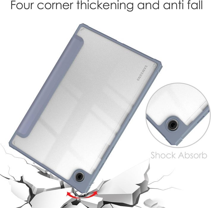 Etui do Samsung Galaxy Tab A8 10.5” Wytrzymałe Magnetyczne Szare