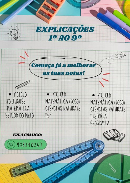 Explicações 1.º, 2.º e 3.º ciclos