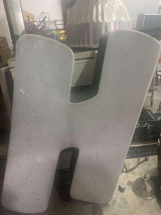 Letras monobloco vintage 120cm