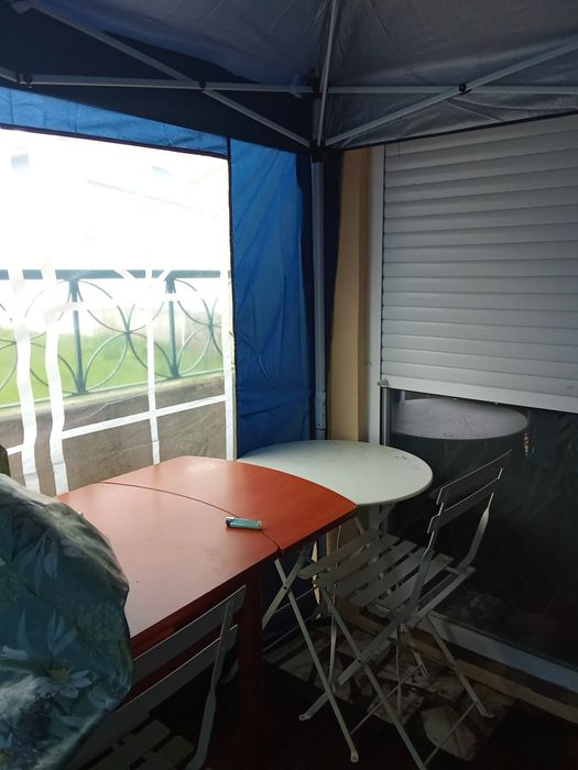 Pérgola azul para jardim